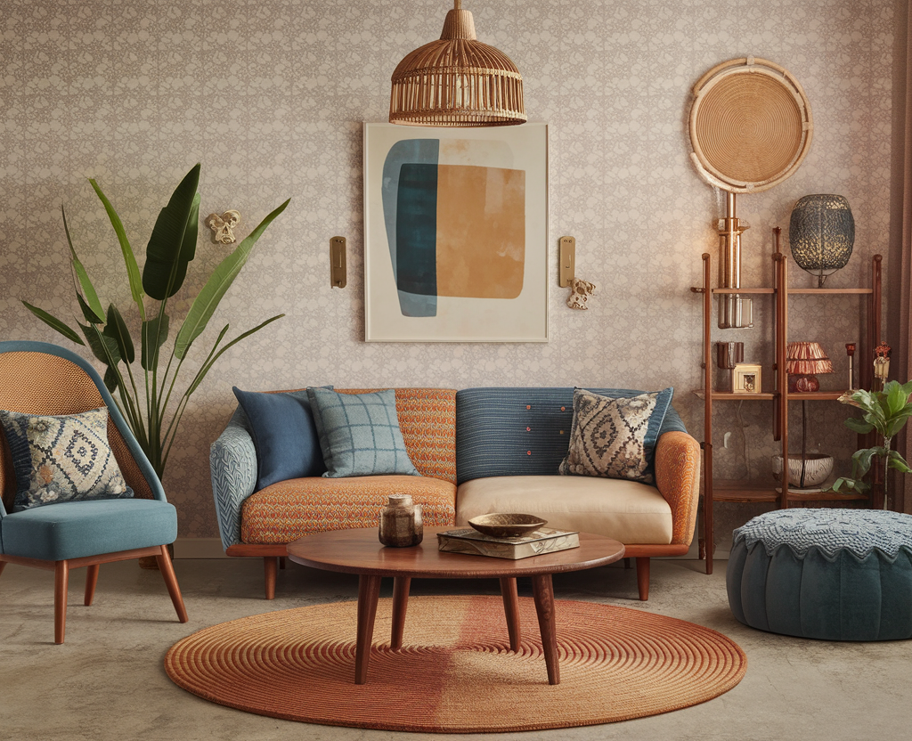 10 Vintage Bohemian Home Decor Inspiration That Will Transport You to a Free-Spirited Paradise boho style living room with a couch and a coffee table